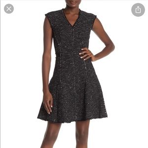 Sleeveless V-Neck Sparkle Tweed Fit-and-Flare